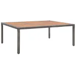 Masă de grădină, gri, 200x150x74 cm, poliratan și lemn acacia GartenMobel Dekor