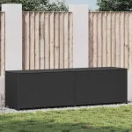 Ladă de depozitare de grădină, negru, 200x50x60 cm, poliratan GartenMobel Dekor