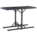 Masă de grădină, negru, 110 x 53 x 72 cm, sticlă și poliratan GartenMobel Dekor