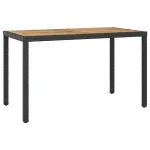 Masă de grădină, negru&maro, 123x60x74 cm, lemn masiv de acacia GartenMobel Dekor