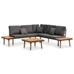 Set mobilier de grădină cu perne, 4 piese, lemn masiv de acacia GartenMobel Dekor