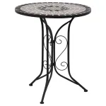 Masă de bistro mozaic, gri, 60 cm, ceramică GartenMobel Dekor