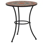 Masă de bistro mozaic, portocaliu/gri, 60 cm, ceramică GartenMobel Dekor