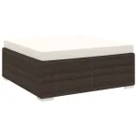 Taburet modular, 1 buc., maro, poliratan, cu pernă GartenMobel Dekor
