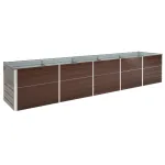 Strat înălțat de grădină, maro, 400x80x77 cm, oțel galvanizat GartenMobel Dekor