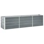Strat înălțat de grădină gri 240 x 40 x 45 cm oțel galvanizat GartenMobel Dekor