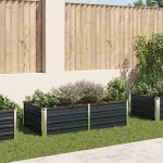 Strat înălțat grădină, antracit, 160x80x45 cm, oțel galvanizat GartenMobel Dekor