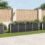 Strat înălțat grădină, antracit, 320x40x77 cm, oțel galvanizat GartenMobel Dekor