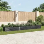 Strat înălțat grădină, antracit, 480x80x45 cm, oțel galvanizat GartenMobel Dekor