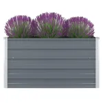 Strat înălțat grădină, gri, 100x100x45 cm, oțel galvanizat GartenMobel Dekor