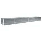 Strat înălțat grădină, gri, 480x80x45 cm, oțel galvanizat GartenMobel Dekor