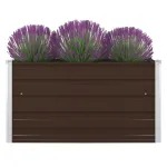 Strat înălțat grădină, maro, 100x100x45 cm, oțel galvanizat GartenMobel Dekor