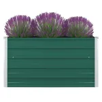 Strat înălțat grădină, verde, 100x100x45 cm, oțel galvanizat GartenMobel Dekor