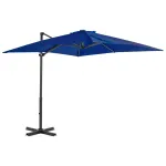 Umbrelă în consolă, stâlp din aluminiu albastru azur 250x250 cm GartenMobel Dekor