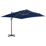 Umbrelă în consolă cu stâlp din aluminiu, albastru azur, 3x3 m GartenMobel Dekor