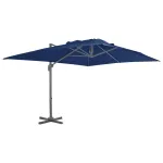 Umbrelă în consolă cu stâlp din aluminiu, albastru azur, 4x3 m GartenMobel Dekor
