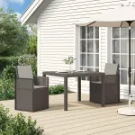 Scaune de Dining pentru Grădină 2 pcs Gri deschis PP GartenMobel Dekor