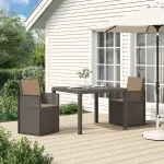Scaune de Dining pentru Grădină 2 pcs Gri deschis și Gri taupe GartenMobel Dekor