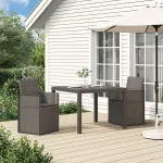Scaune de Dining pentru Grădină 2 pcs Gri deschis și antracit GartenMobel Dekor