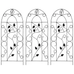 Suporturi plante cățărătoare, 3 buc., negru, 40 x 100 cm, fier   GartenMobel Dekor