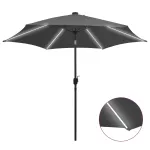 Umbrelă de soare cu LED-uri, stâlp aluminiu, antracit, 300 cm GartenMobel Dekor