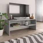Dulap TV, gri beton, 100x40x40 cm, lemn prelucrat GartenMobel Dekor