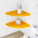 Raft suspendat cu raft 2 pcs Galben muștar 30 x 30 x 2 cm GartenMobel Dekor