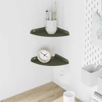 Raft suspendat cu raft 2 pcs Verde măsliniu 18 x 18 x 2 cm GartenMobel Dekor