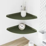 Raft suspendat cu raft 2 pcs Verde măsliniu 30 x 30 x 2 cm GartenMobel Dekor