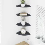 Raft suspendat cu raft 4 pcs Antracit 18 x 18 x 2 cm GartenMobel Dekor