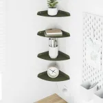 Raft suspendat cu raft 4 pcs Verde măsliniu 18 x 18 x 2 cm GartenMobel Dekor
