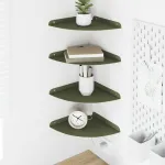Raft suspendat cu raft 4 pcs Verde măsliniu 24 x 24 x 2 cm GartenMobel Dekor