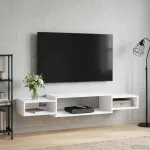 Sistem de TV montat pe perete Montare pe perete Alb GartenMobel Dekor