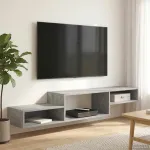 Sistem de TV montat pe perete Montare pe perete Gri Beton GartenMobel Dekor