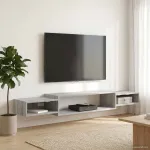 Sistem de TV montat pe perete Montare pe perete Sonoma gri GartenMobel Dekor