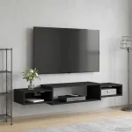 Sistem de TV montat pe perete Montare pe perete Stejar Negru GartenMobel Dekor