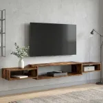 Sistem de TV montat pe perete Montare pe perete Stejar fumuriu GartenMobel Dekor