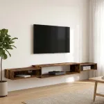 Sistem de TV montat pe perete Montare pe perete Stejar fumuriu GartenMobel Dekor