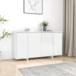 Servantă, alb extralucios, 135x41x75 cm, PAL  GartenMobel Dekor