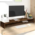 Suport pentru monitor stejar fumuriu 100x24x13cm lemn prelucrat GartenMobel Dekor