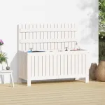 Cutie de depozitare grădină, alb, 108x42,5x54 cm lemn masiv pin GartenMobel Dekor