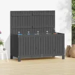 Cutie de depozitare grădină, gri, 121x55x64 cm, lemn masiv pin GartenMobel Dekor
