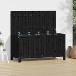 Cutie de depozitare grădină, negru, 121x55x64 cm lemn masiv pin GartenMobel Dekor