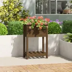 Jardinieră cu raft, maro miere, 54x34,5x81 cm, lemn masiv pin GartenMobel Dekor