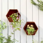 Jardiniere de perete, 2 buc., ruginiu, 30x10x25 cm, oțel corten GartenMobel Dekor