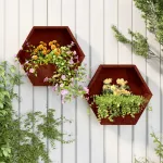 Jardiniere de perete, 2 buc., ruginiu, 46x10x40 cm, oțel corten GartenMobel Dekor