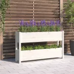 Jardinieră, alb, 112x25x66 cm, lemn masiv de pin GartenMobel Dekor