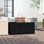 Ladă depozitare grădină, negru, 101x50,5x46,5cm, lemn masiv pin GartenMobel Dekor