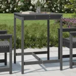 Măsuță de grădină, gri, 82,5x82,5x110 cm, lemn masiv de pin GartenMobel Dekor