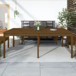 Măsuță de grădină, maro miere, 203,5x100x76 cm, lemn masiv pin GartenMobel Dekor